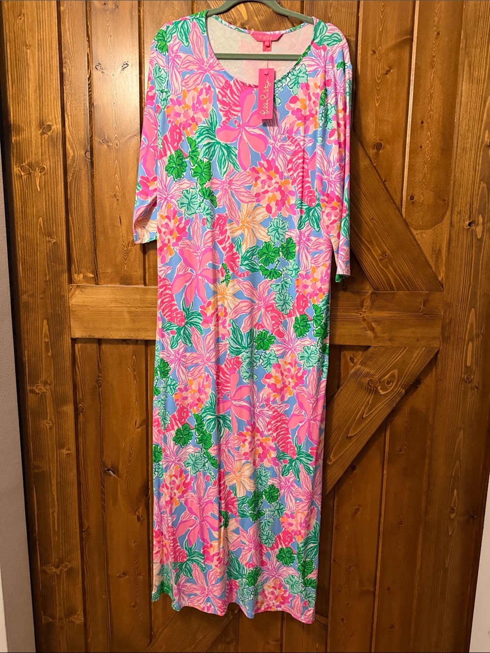 Lilly Pulitzer Morgann 3/4 Sleeve Maxi Dress in the print "Tigers Lair”